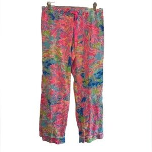 Lilly Pulitzer Ladies XL Sleepwear Pants Palm Beach Coral Design Drawstring NWOT